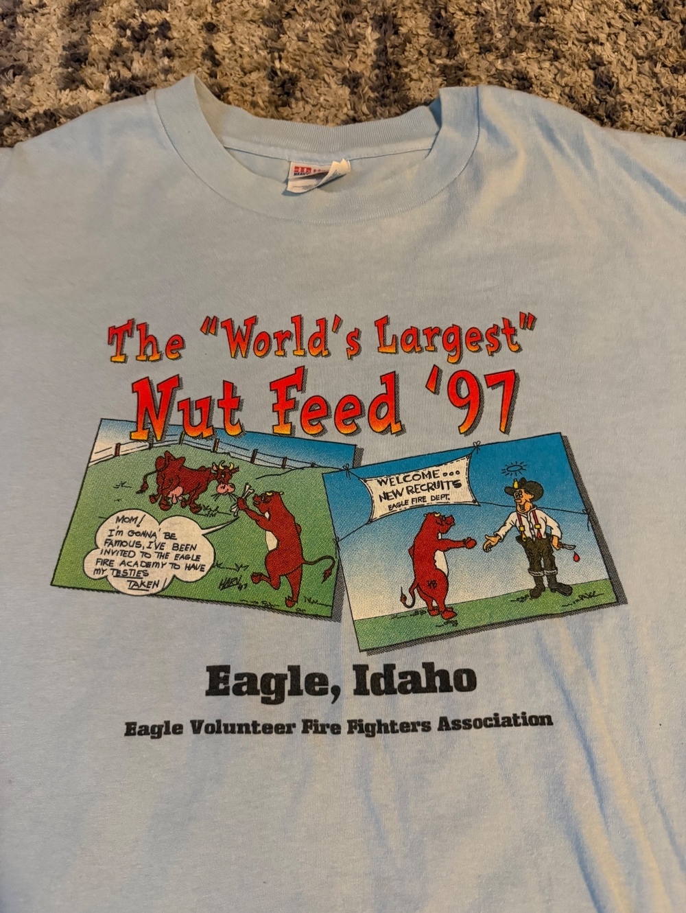Nut Feed ’97 Eagle Idaho Firefighters Funny Graphic Tee XXL Gray